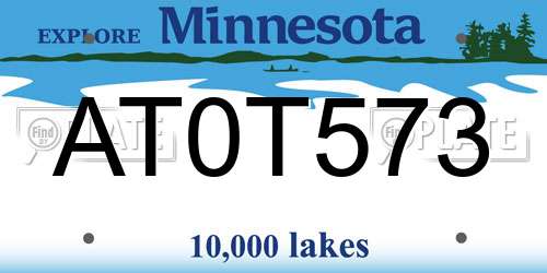 AT0T573 Minnesota License Plate
