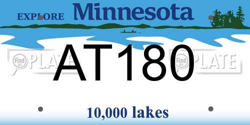 AT180 Minnesota License Plate