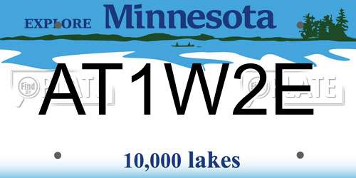 AT1W2E Minnesota License Plate