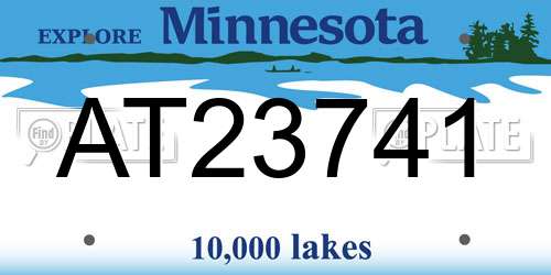 AT23741 Minnesota License Plate