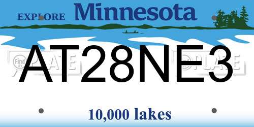 AT28NE3 Minnesota License Plate