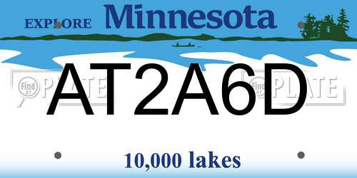 AT2A6D Minnesota License Plate