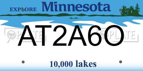 AT2A6O Minnesota License Plate