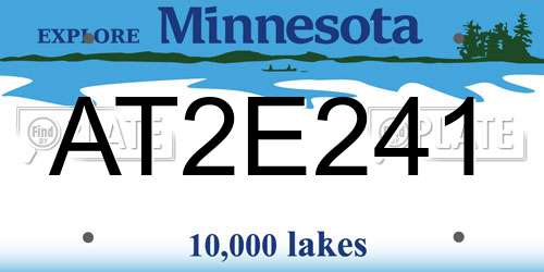 AT2E241 Minnesota License Plate