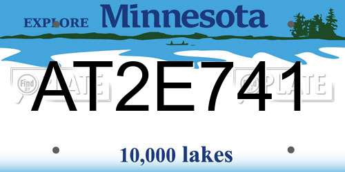 AT2E741 Minnesota License Plate