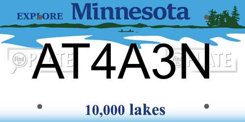 AT4A3N Minnesota License Plate