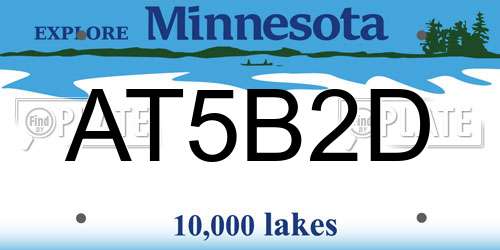 AT5B2D Minnesota License Plate