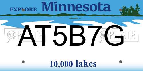 AT5B7G Minnesota License Plate
