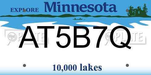 AT5B7Q Minnesota License Plate