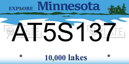 AT5S137 Minnesota License Plate