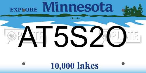 AT5S2O Minnesota License Plate