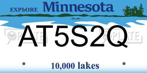 AT5S2Q Minnesota License Plate