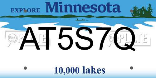 AT5S7Q Minnesota License Plate