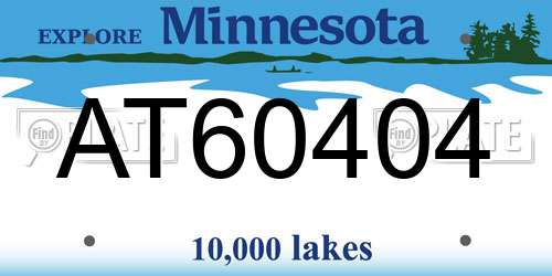 AT60404 Minnesota License Plate