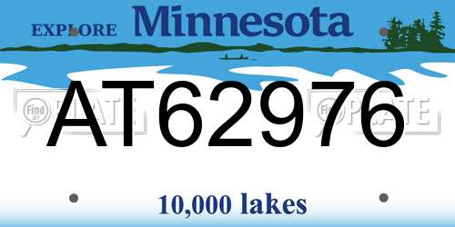 AT62976 Minnesota License Plate