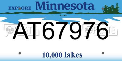 AT67976 Minnesota License Plate