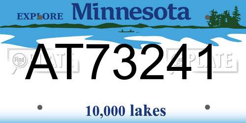 AT73241 Minnesota License Plate