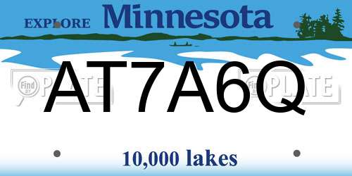 AT7A6Q Minnesota License Plate