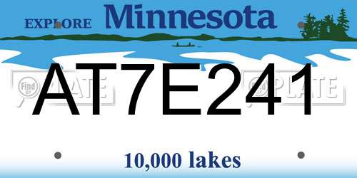 AT7E241 Minnesota License Plate