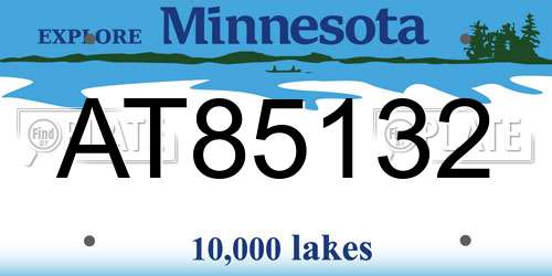 AT85132 Minnesota License Plate