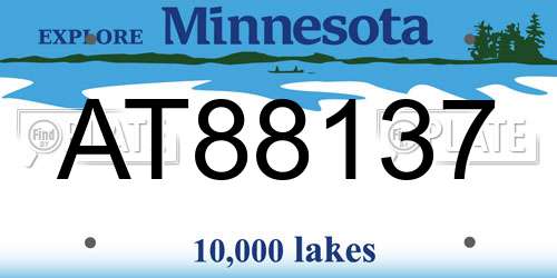 AT88137 Minnesota License Plate