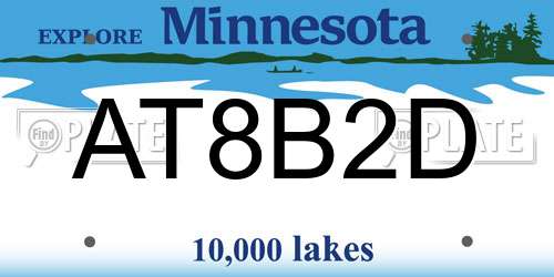 AT8B2D Minnesota License Plate
