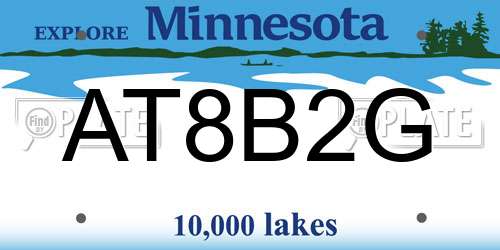 AT8B2G Minnesota License Plate