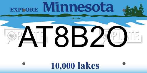 AT8B2O Minnesota License Plate