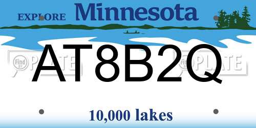 AT8B2Q Minnesota License Plate