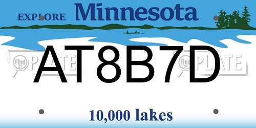 AT8B7D Minnesota License Plate