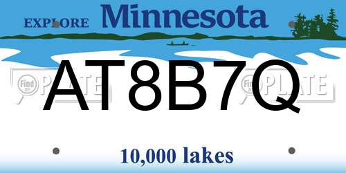 AT8B7Q Minnesota License Plate