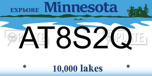 AT8S2Q Minnesota License Plate