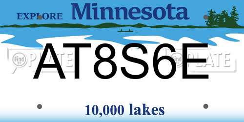 AT8S6E Minnesota License Plate