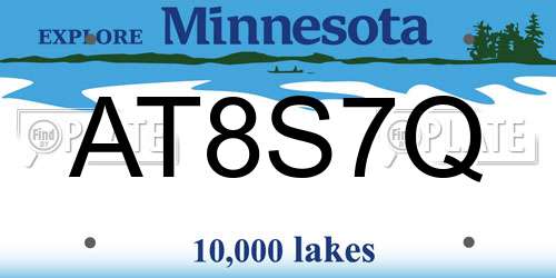 AT8S7Q Minnesota License Plate