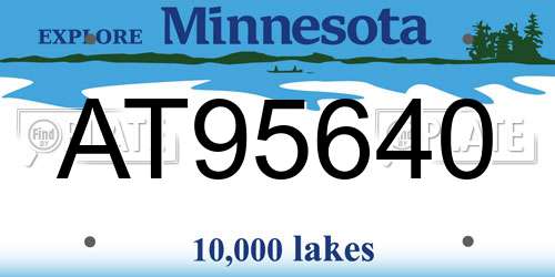 AT95640 Minnesota License Plate