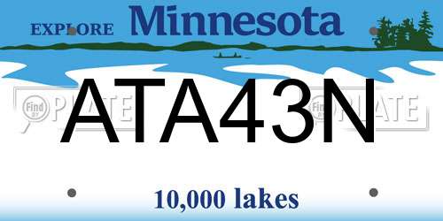 ATA43N Minnesota License Plate