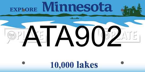 ATA902 Minnesota License Plate