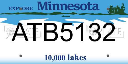 ATB5132 Minnesota License Plate