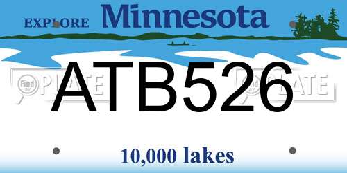 ATB526 Minnesota License Plate