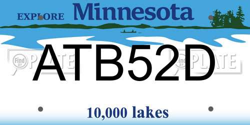 ATB52D Minnesota License Plate