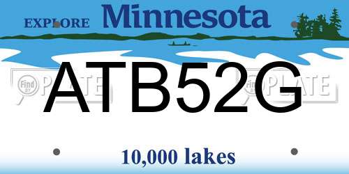 ATB52G Minnesota License Plate