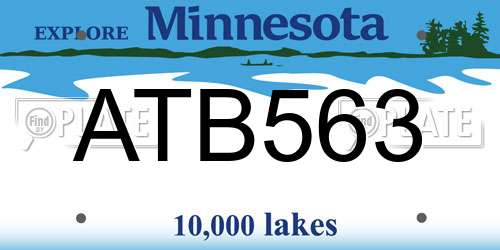 ATB563 Minnesota License Plate