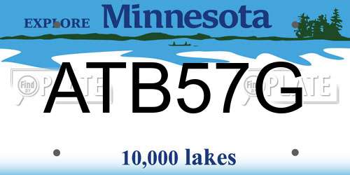 ATB57G Minnesota License Plate