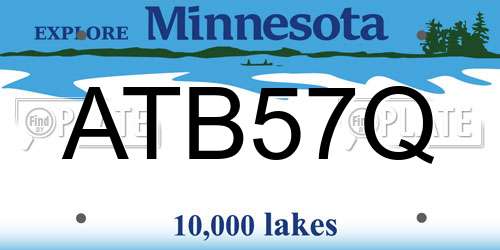 ATB57Q Minnesota License Plate