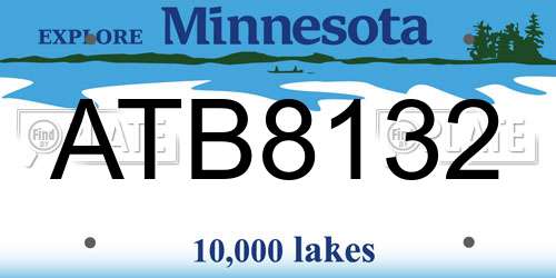 ATB8132 Minnesota License Plate
