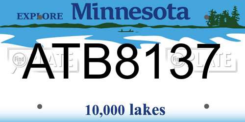 ATB8137 Minnesota License Plate