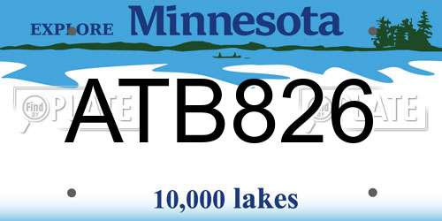 ATB826 Minnesota License Plate
