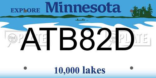 ATB82D Minnesota License Plate