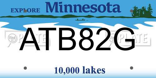ATB82G Minnesota License Plate