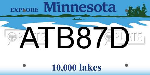 ATB87D Minnesota License Plate